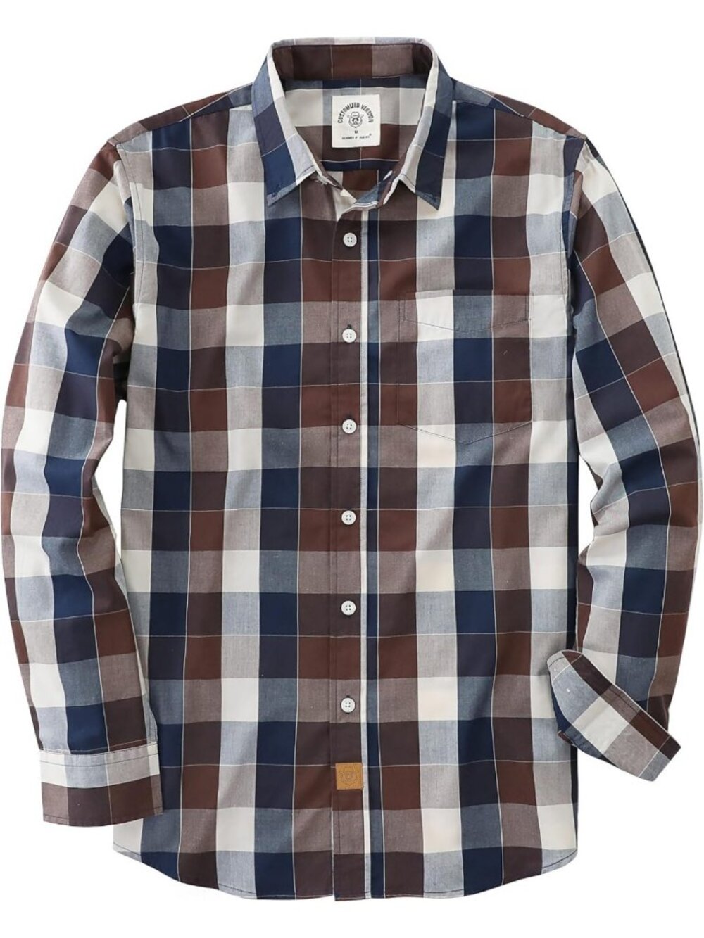 Men's Casual Long Sleeve Button Down Plaid Shirt - Soft & Stylish Top